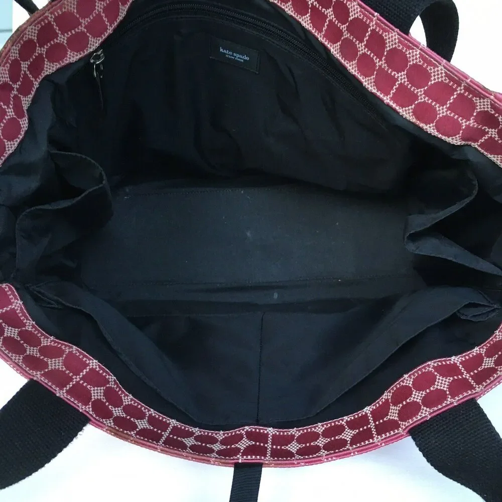 Kate Spade New York Baby Diaper Bag Tote Pink/Black Classic Dot Noel Medium